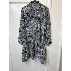 Express Mini Dress Drop Waist NWTs $98 Black And White Rayon Ecovero Oversized